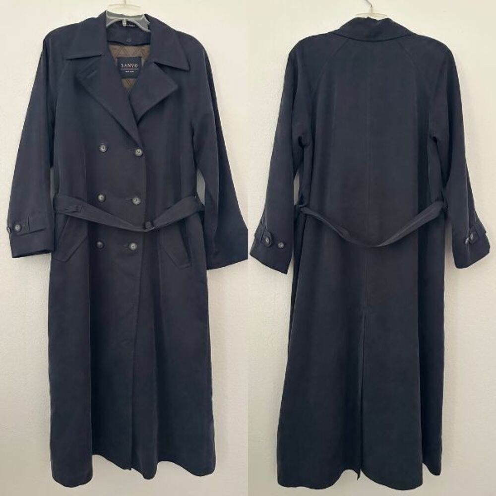 Sanyo New York Trench Coat Removable Wool Liner Vent Belted Quilted Women's 8